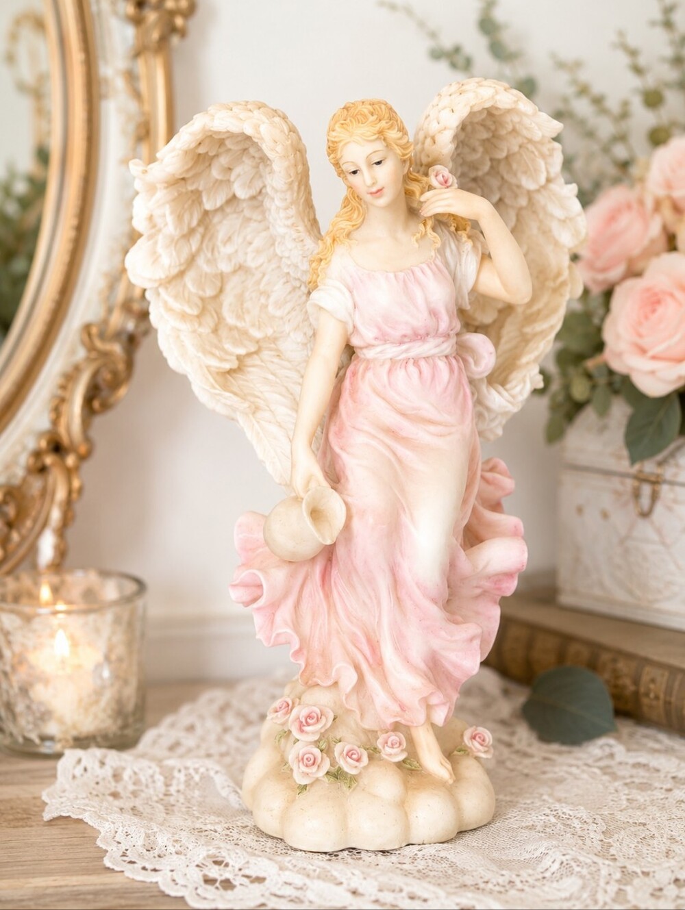 Seraphim Classics Rosalie "Nature's Delight" Angel Figurine 1995 Roman Signed